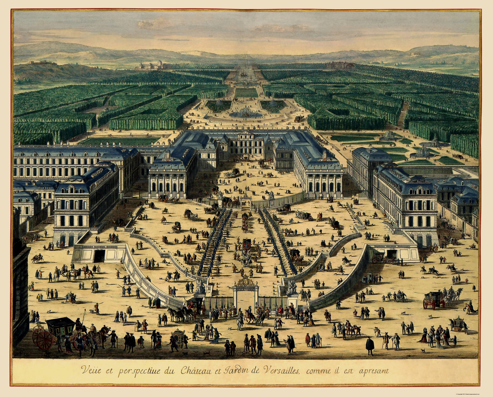 Historic Map – Palace Versailles France – 1683 – Vintage Wall Art