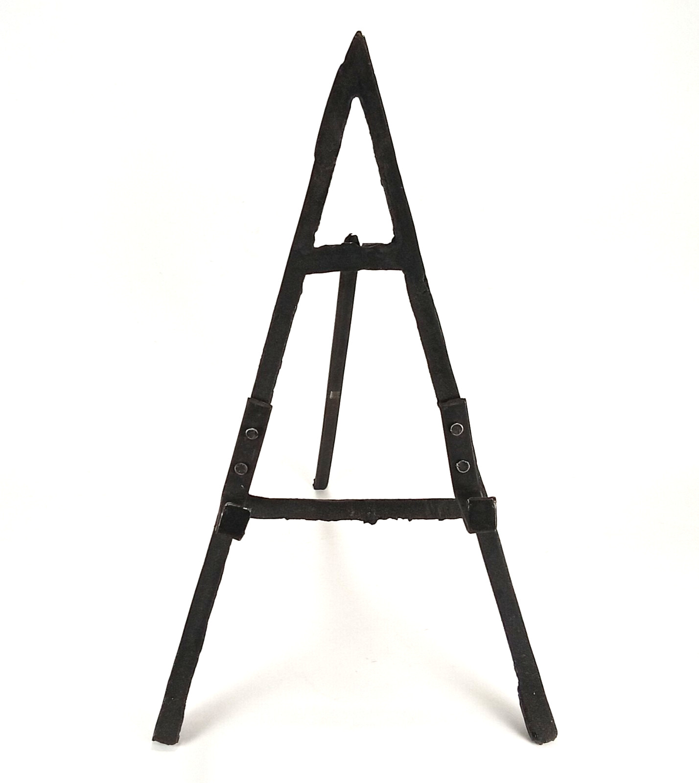Black Iron Easel Plate Frame Art Display Stand Table Top Brutalist Decor 13.5&Prime;