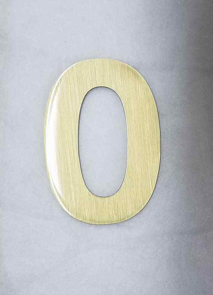 Single Solid Antique Brass House Numbers 4&Prime; Smooth Finish NEW 0,1,2,4,5,6,7,8,9
