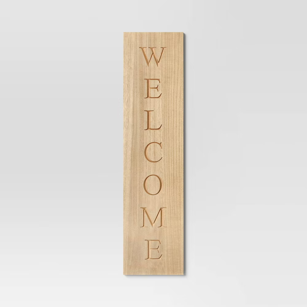 40&Prime;x10&Prime; Reversible Wood Leaner – Threshold: Farmhouse Style MDF Vertical