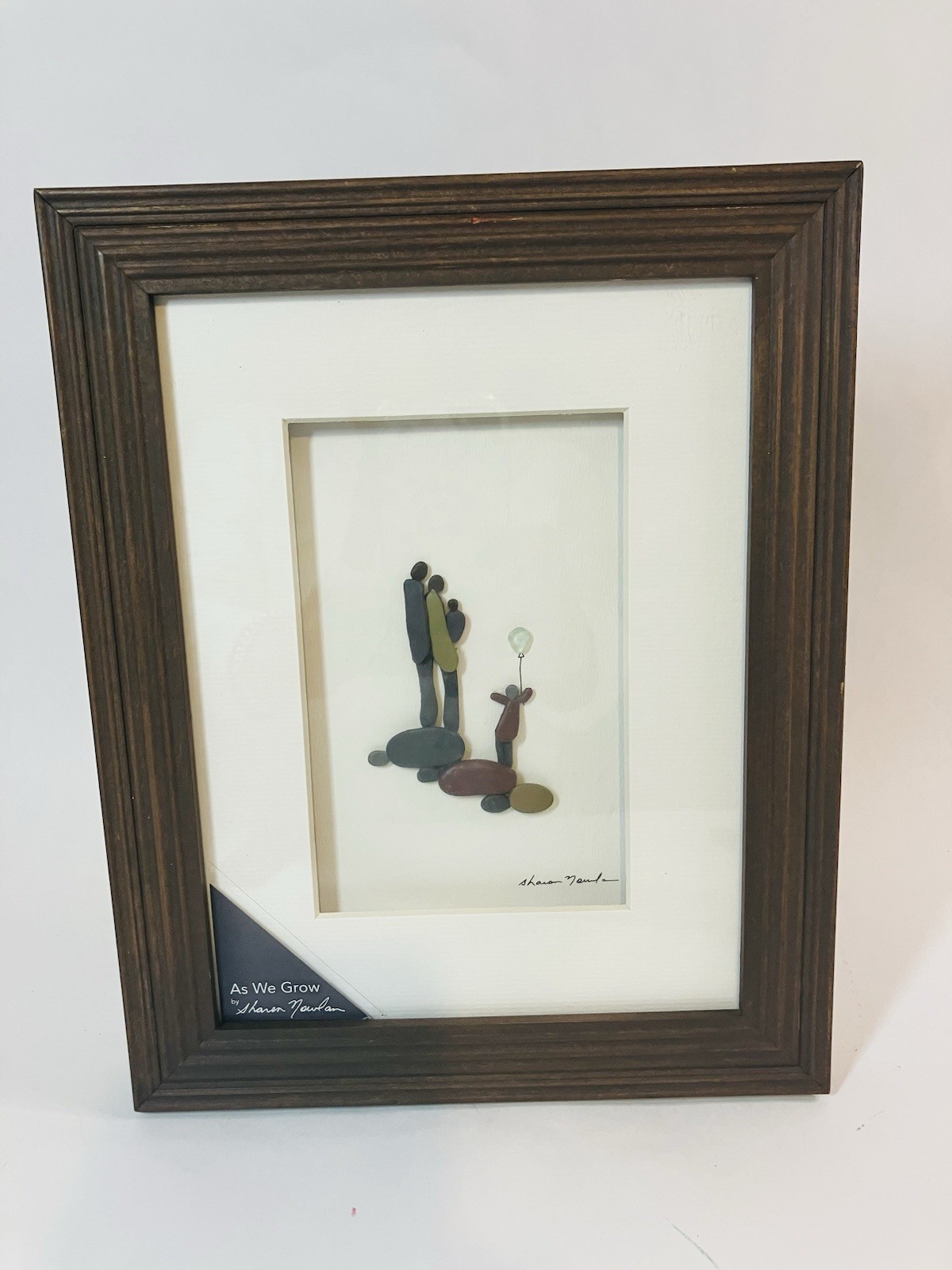 Sharon Nowlan Pebble Sea Glass Art Family and Balloons (As We Grow)