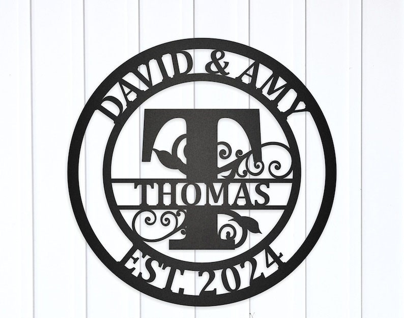 Custom Metal Monogram, Personalized Family Name Metal Sign, Housewarming Gift
