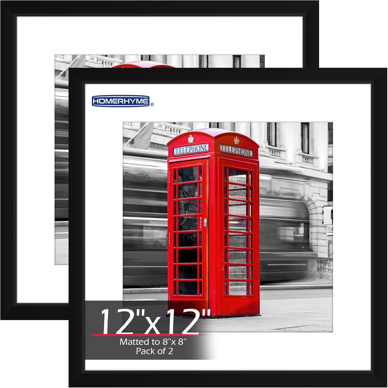 8X10 Picture Frame Set of 2, Black Photo Frame for Tabletop or Wall Display, Dis