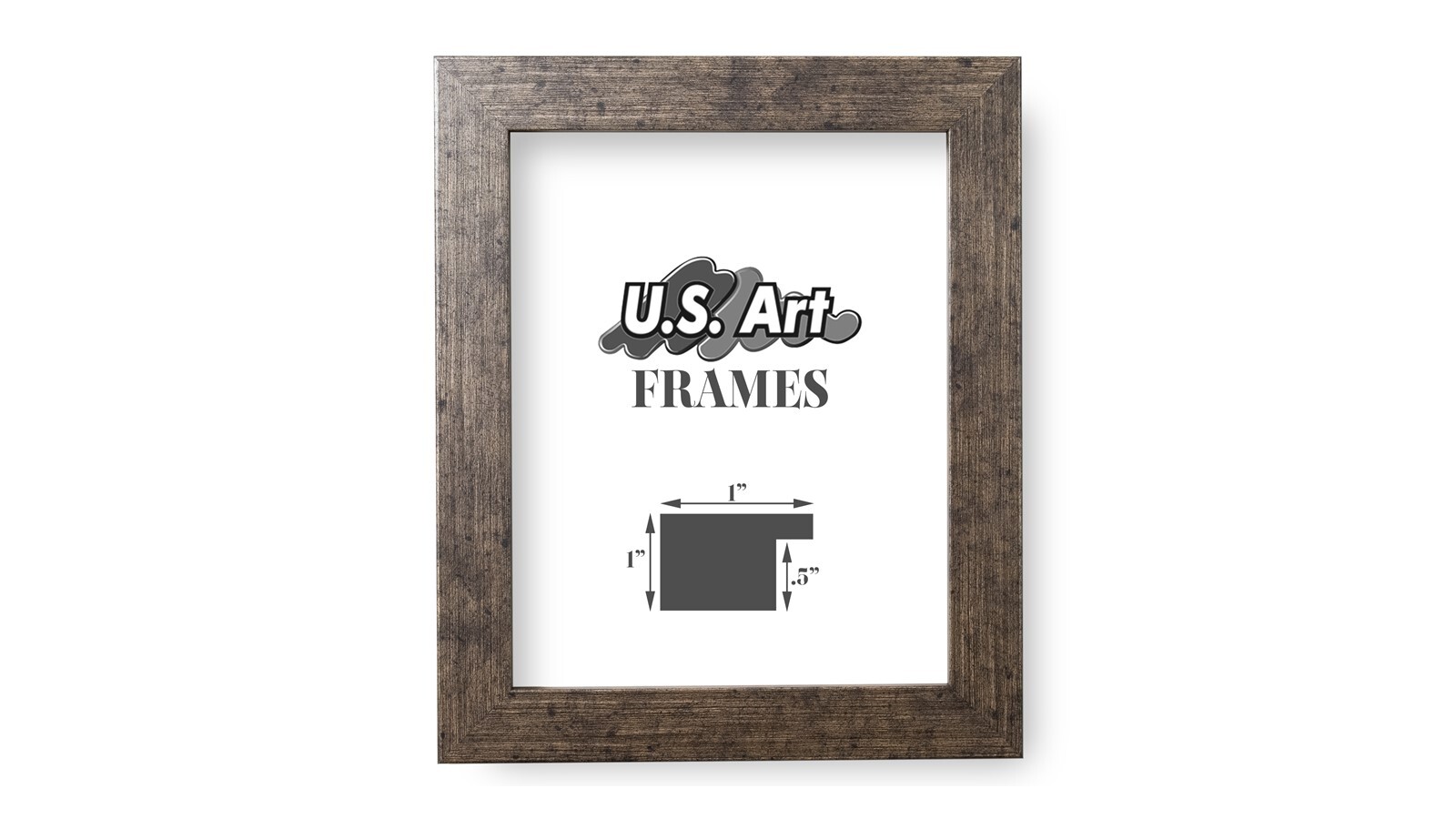 US Art Frames 1&Prime; Flat Italian Carbon Silver MDF Picture Poster Frame, Custom-A
