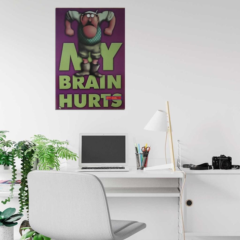 663801 My Brain Hurts Monty Python Vintagegreen And Purp Photo Wall Print Poster