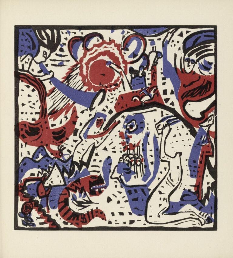 Great Resurrection Woodcut Print Wassily Kandinsky 1930 Abstract Expressionist