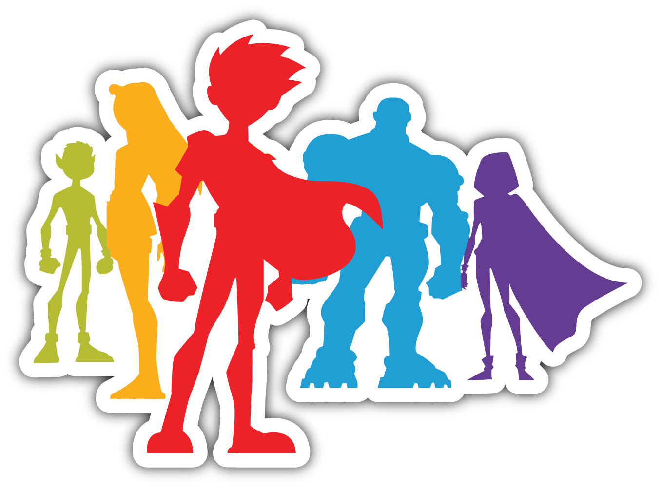 Teen Titans Cartoon Characters Sticker Bumper Decal –  »SIZES »