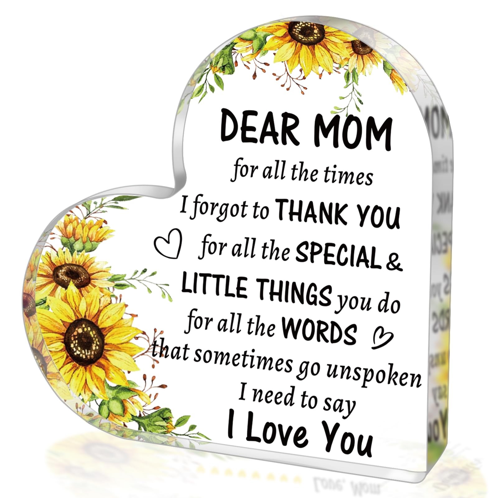 Mothers Day Gifts for Mom from Daughter Son, to My Acrylic Heart Cle