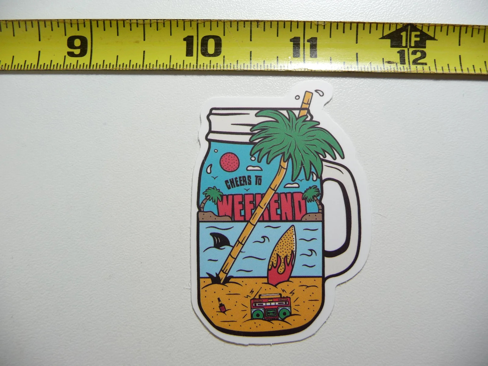 CHEERS TO THE WEEKEND BEACH SMALL STICKER DECAL CAMPING TRAVEL VACATION