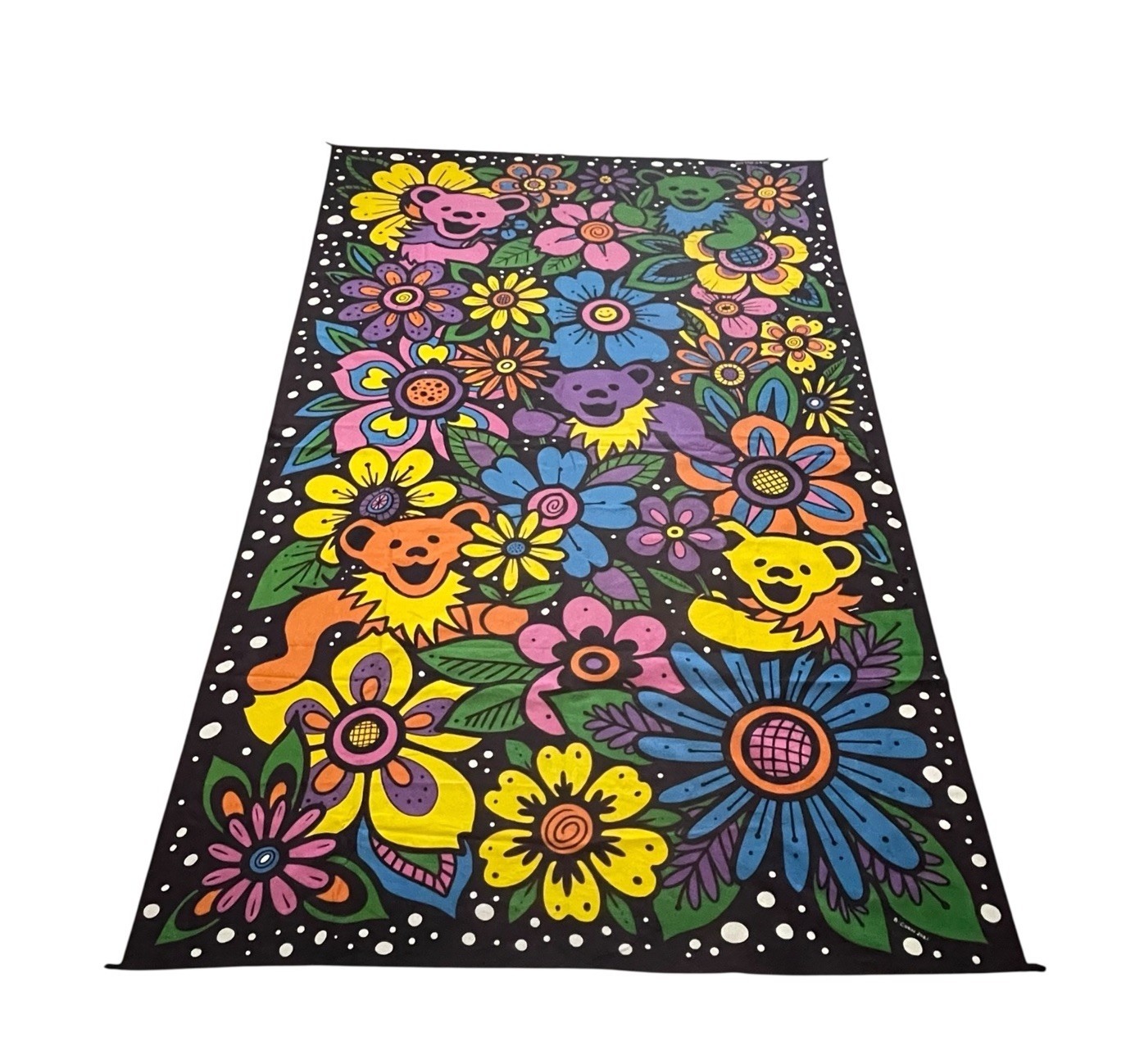 Grateful Dead Dancing Flower Bears Tapestry Retro Hippie 1960s Sunshine Joy 2021
