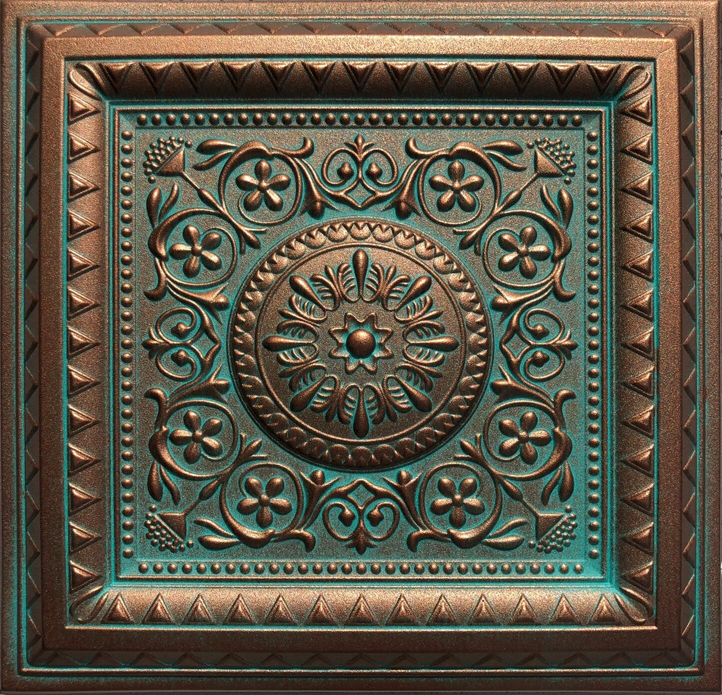 Ceiling Tiles Panels, Glue Up, Decorative, Foam, MAGIC Copper Patina, 70 pieces