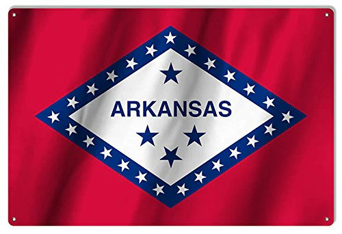 Arkansas State Flag Reproduction Metal Sign 12×18