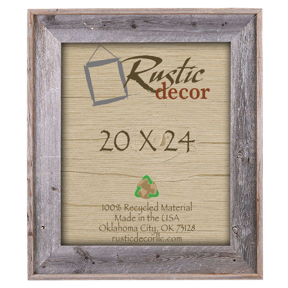 20×24 – 4&Prime; Wide Premium Reclaimed Rustic Barn Wood Wall Frame