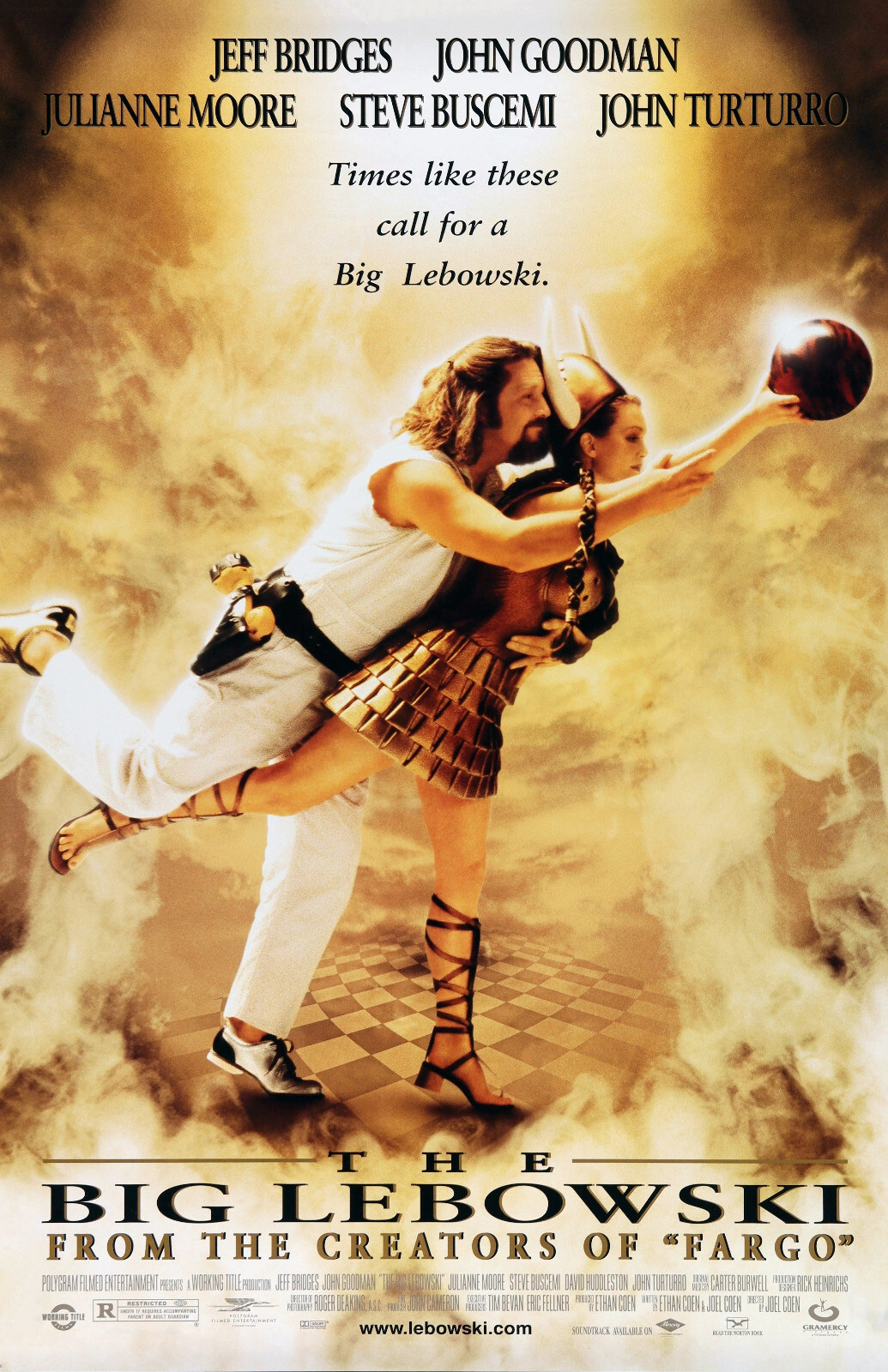 AA4570 The Big Lebowski Film By Joel Coen 1998 Costars Movie Poster 11×17