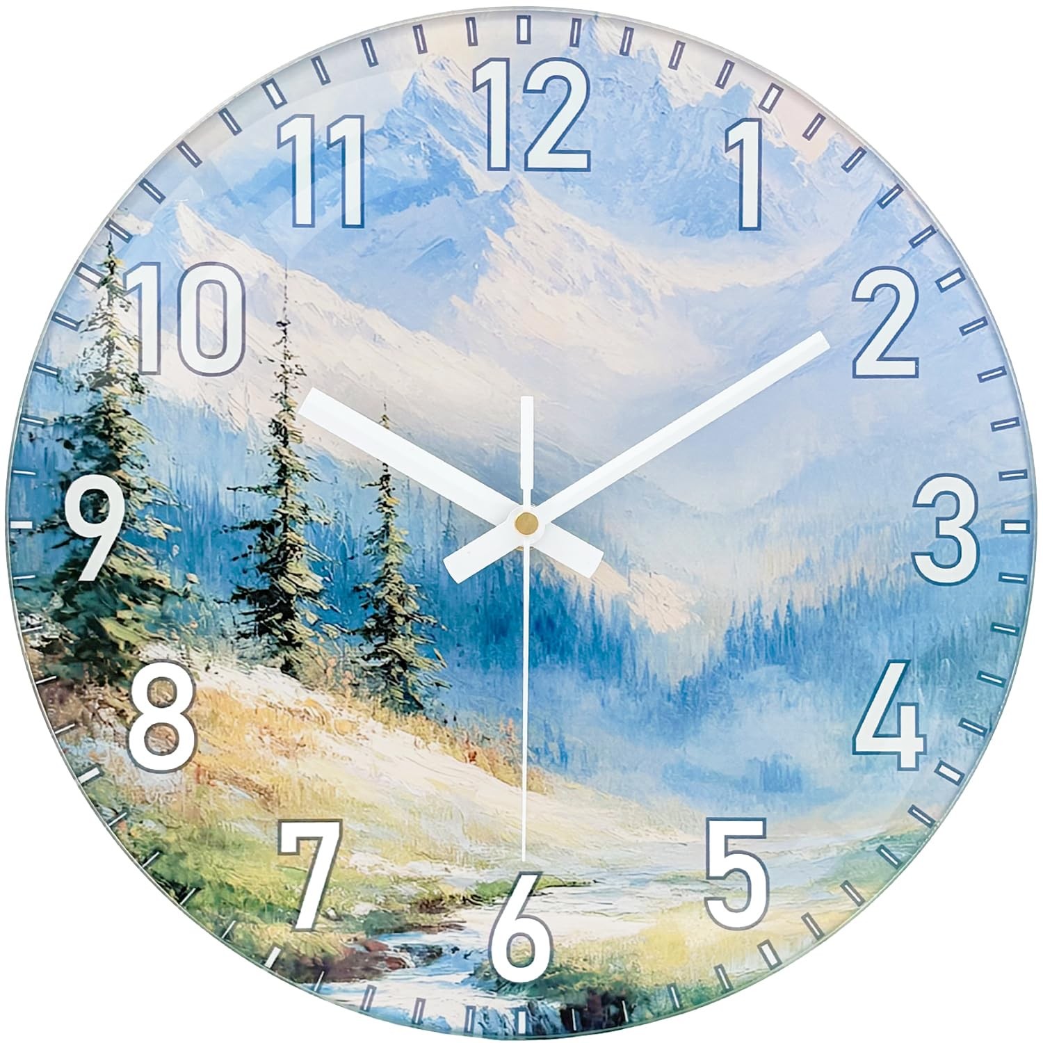 12 Inch Silent Wall Clock Non Ticking, Wall Clocks Battery Operated Analog Cl…