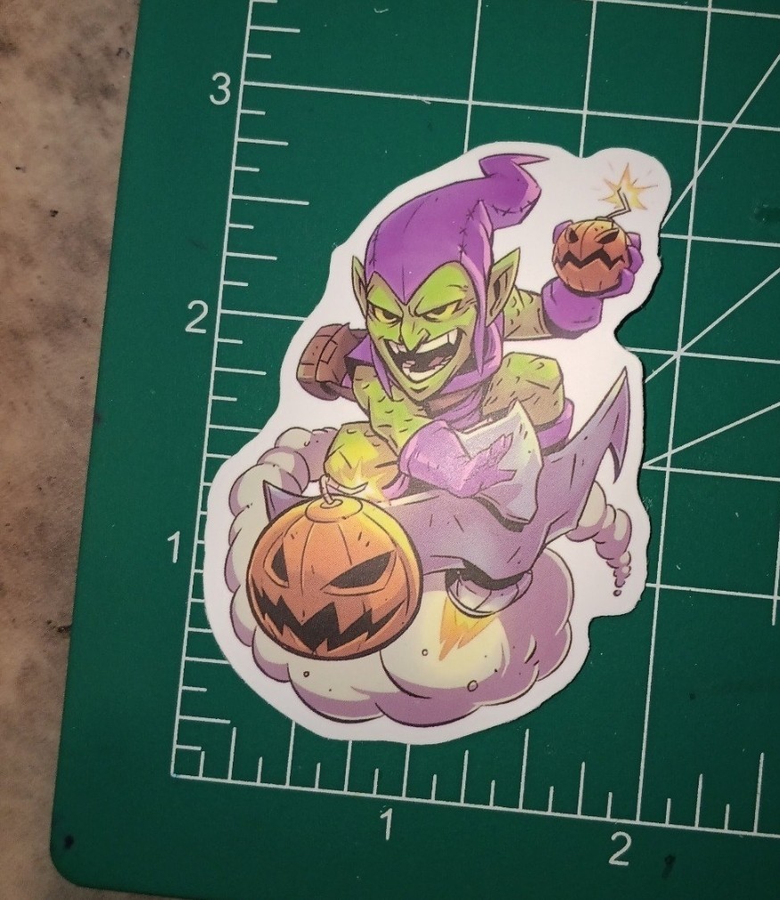 SPIDERMAN&rsquo;S X GREEN GOBLIN STICKER X MATTE DIE-CUT STICKER X 3X2 INCHES X