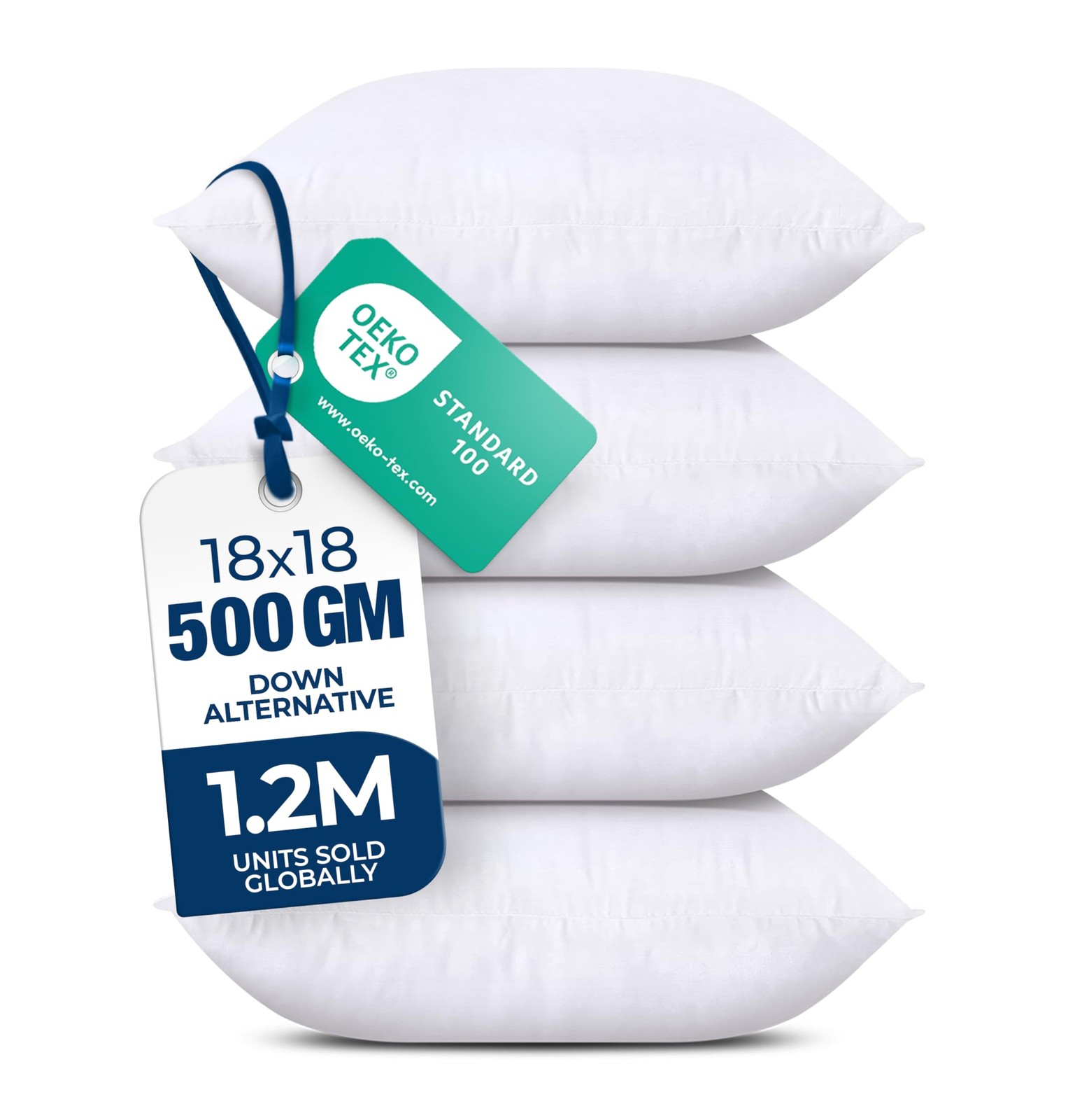 Utopia Bedding Throw Pillows (Set of 4, White) – 18 x 18 18×18 Inch, White