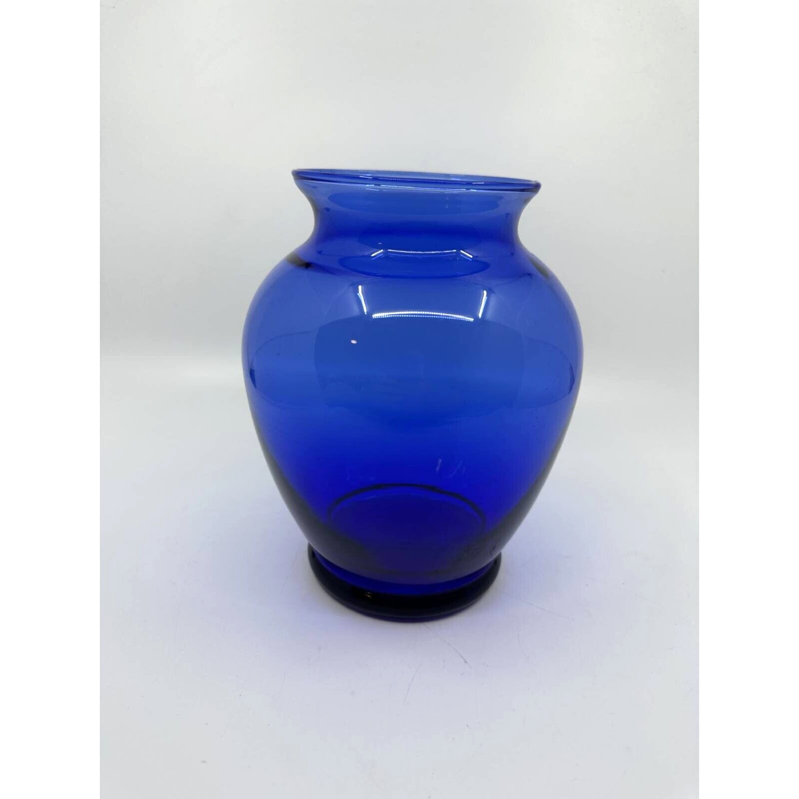Unbranded Cobalt Blue Glass Vase Home Decor 6&Prime; Blue Excellent Bulbous Pedestal