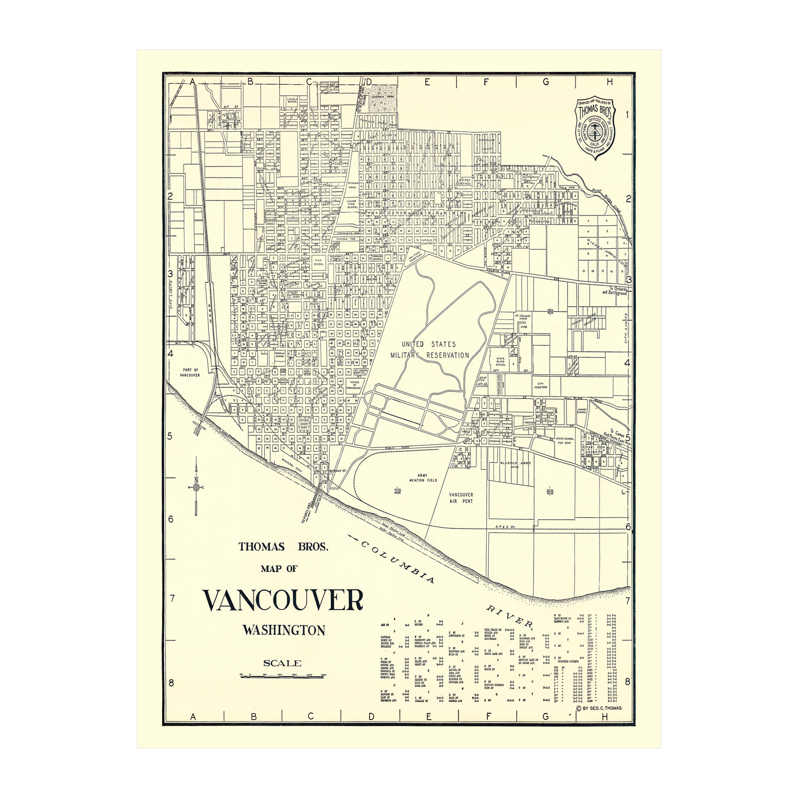Old Map of Vancouver, WA 1920 – Vintage Vancouver Washington