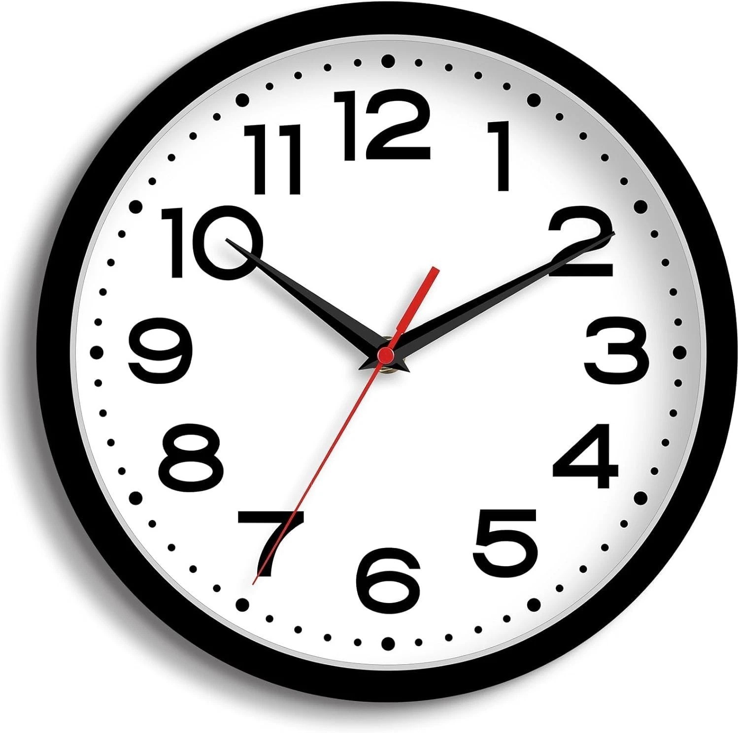 Minimalist Battery Operated Wall Clock – 8 Inch Non-Ticking Quiet Design
