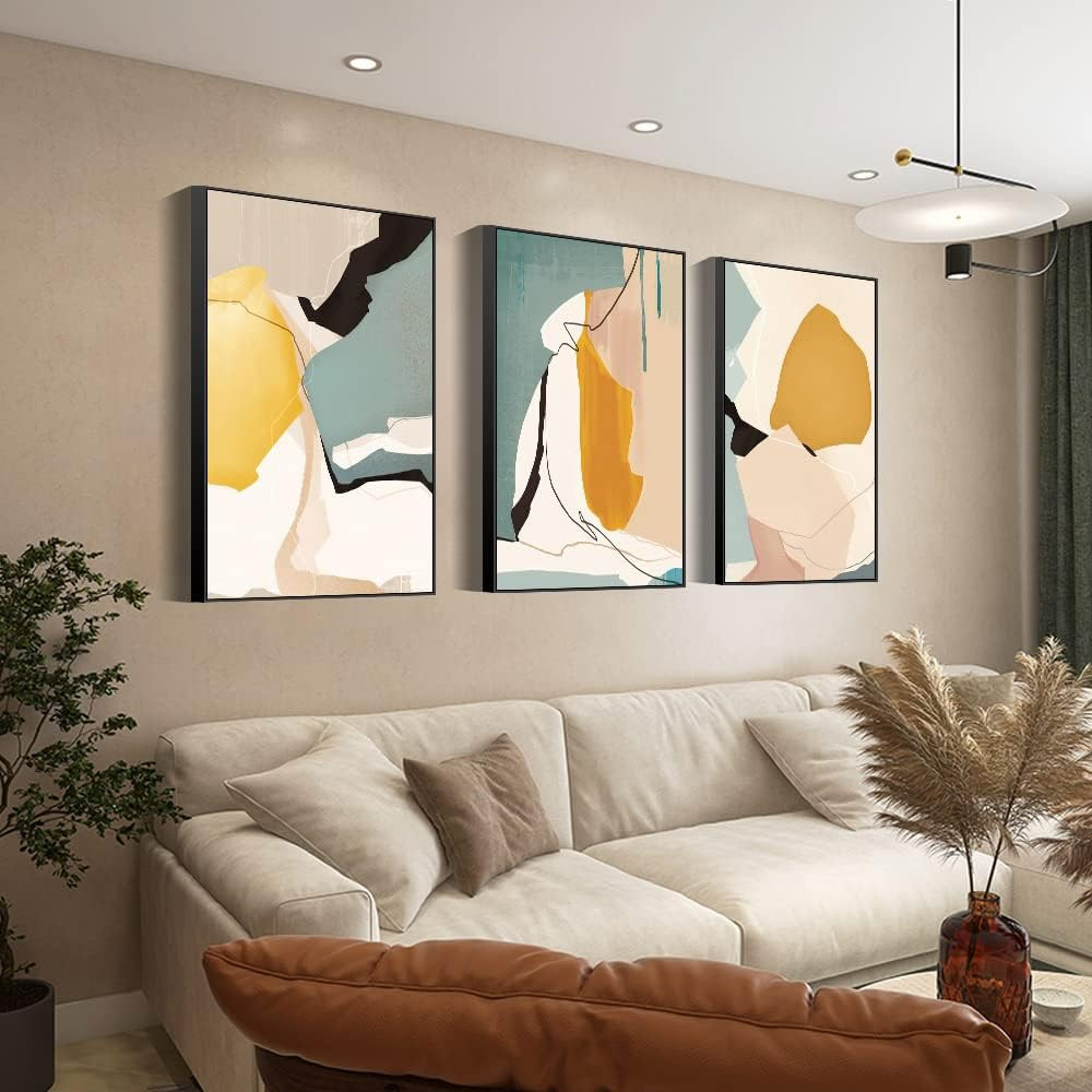 Wall Art, Frame Canvas Wall Art Set, Striking Modern Minimalism, Abstract Natura