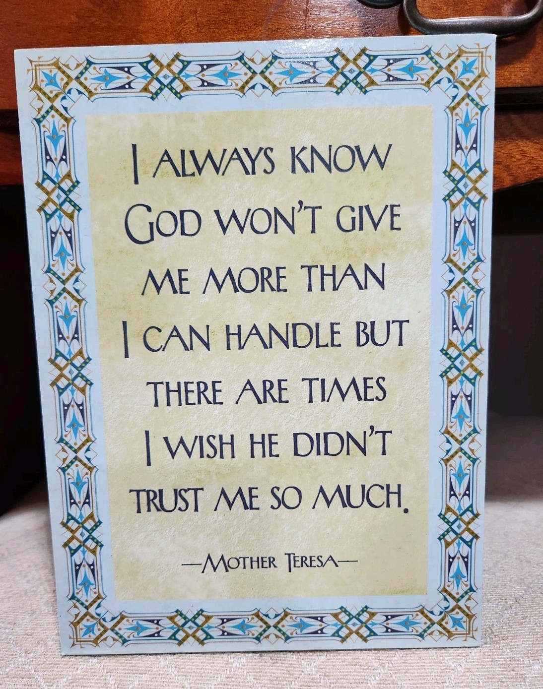 Mother Teresa Quote Wall Plaque 8.5&Prime; x 6.25&Prime; NEW in BOX