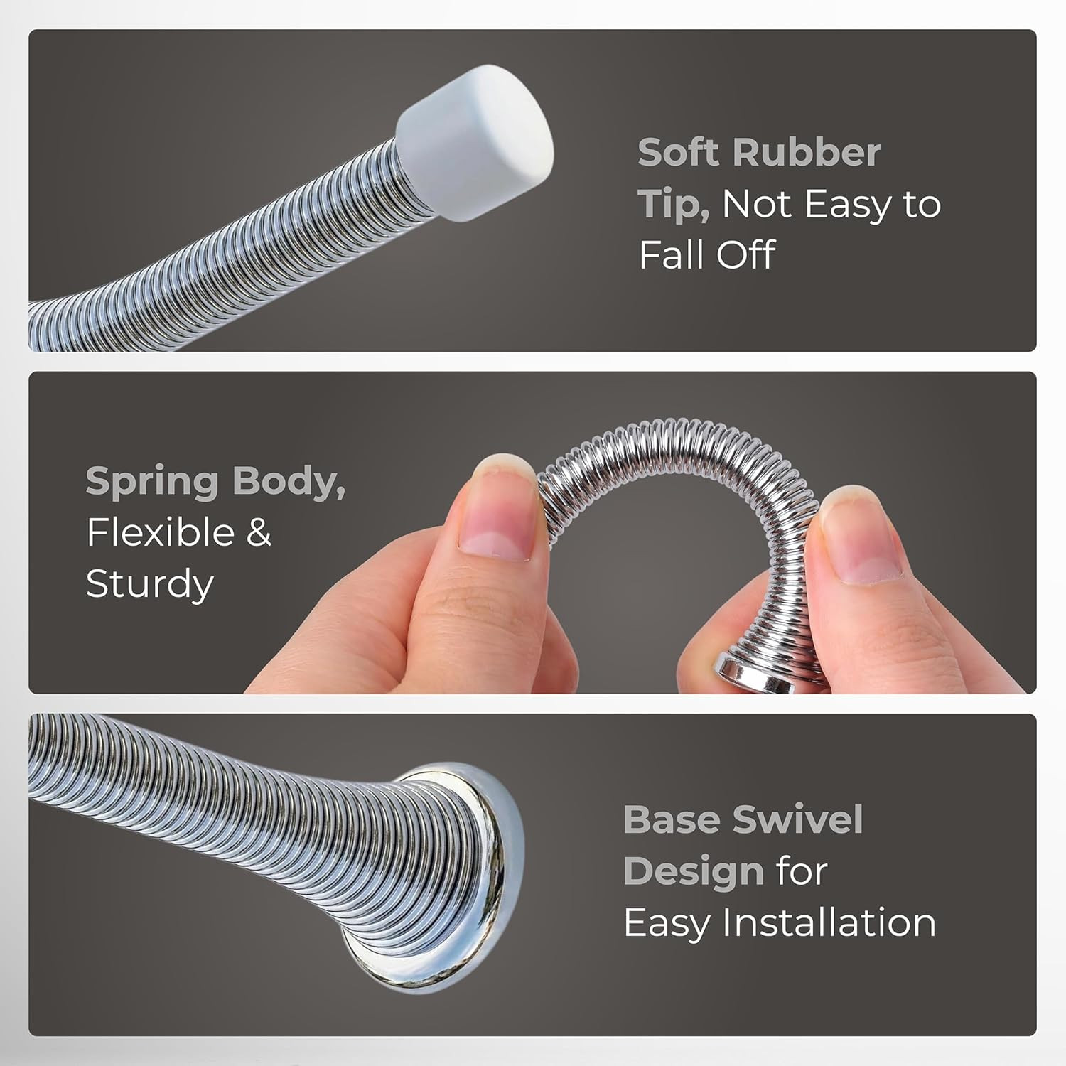 Stopper –1 White -Pack Wall Door Stopper – Easy Installation Doorstop with Rubbe