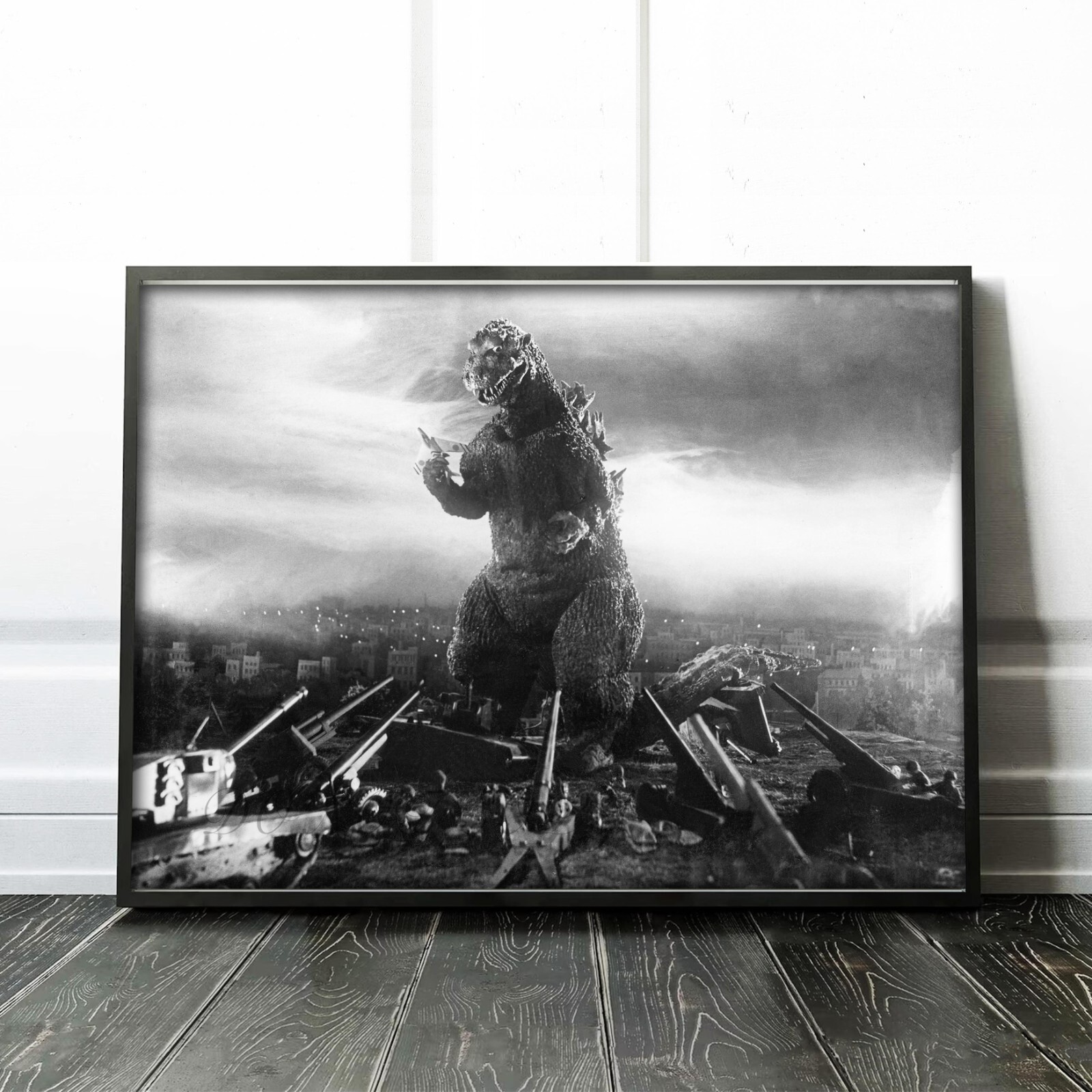 Godzilla 1954 Movies Black and White Classic Films 1950s Wall Art Poster Print