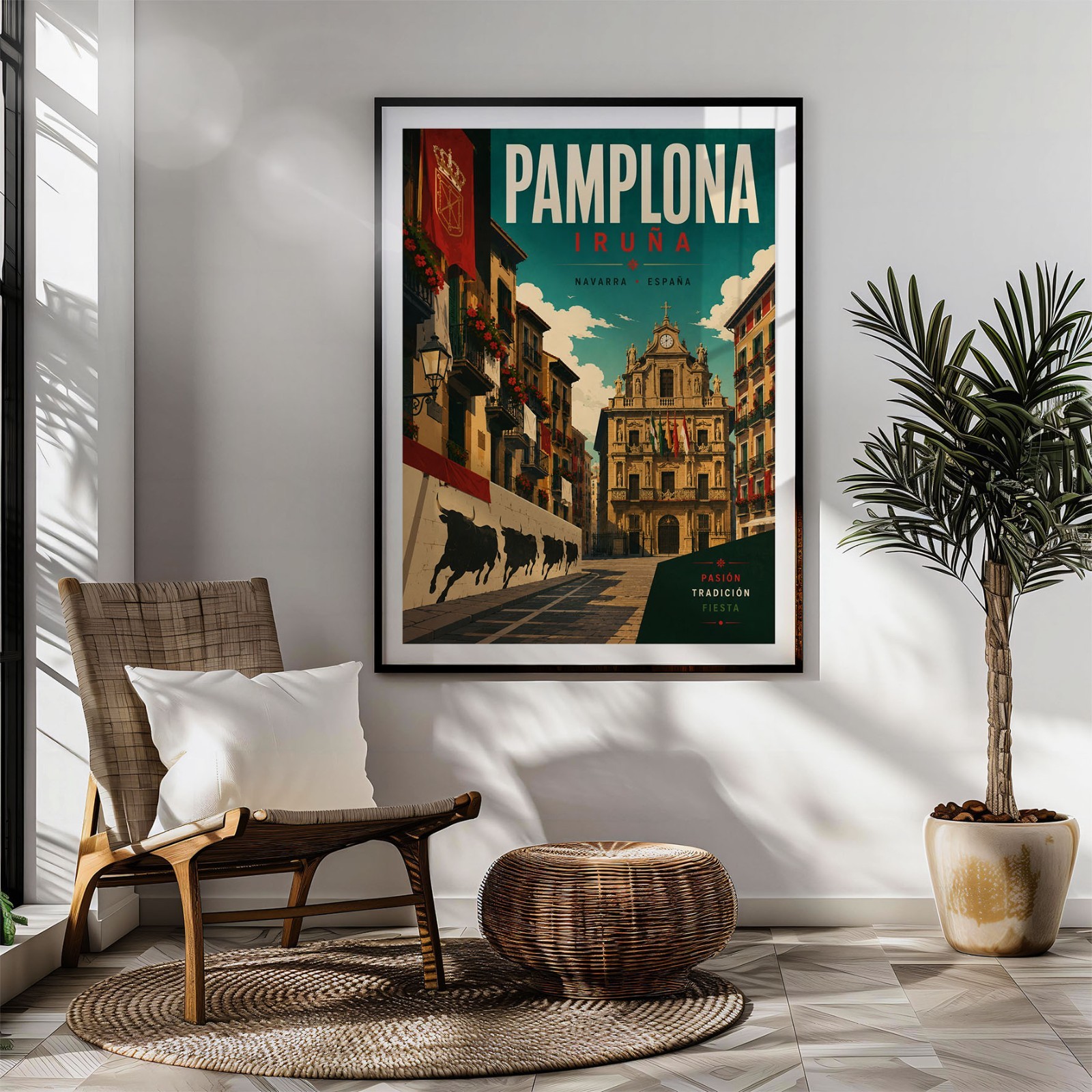 Pamplona Travel Poster Print, Wall Decor