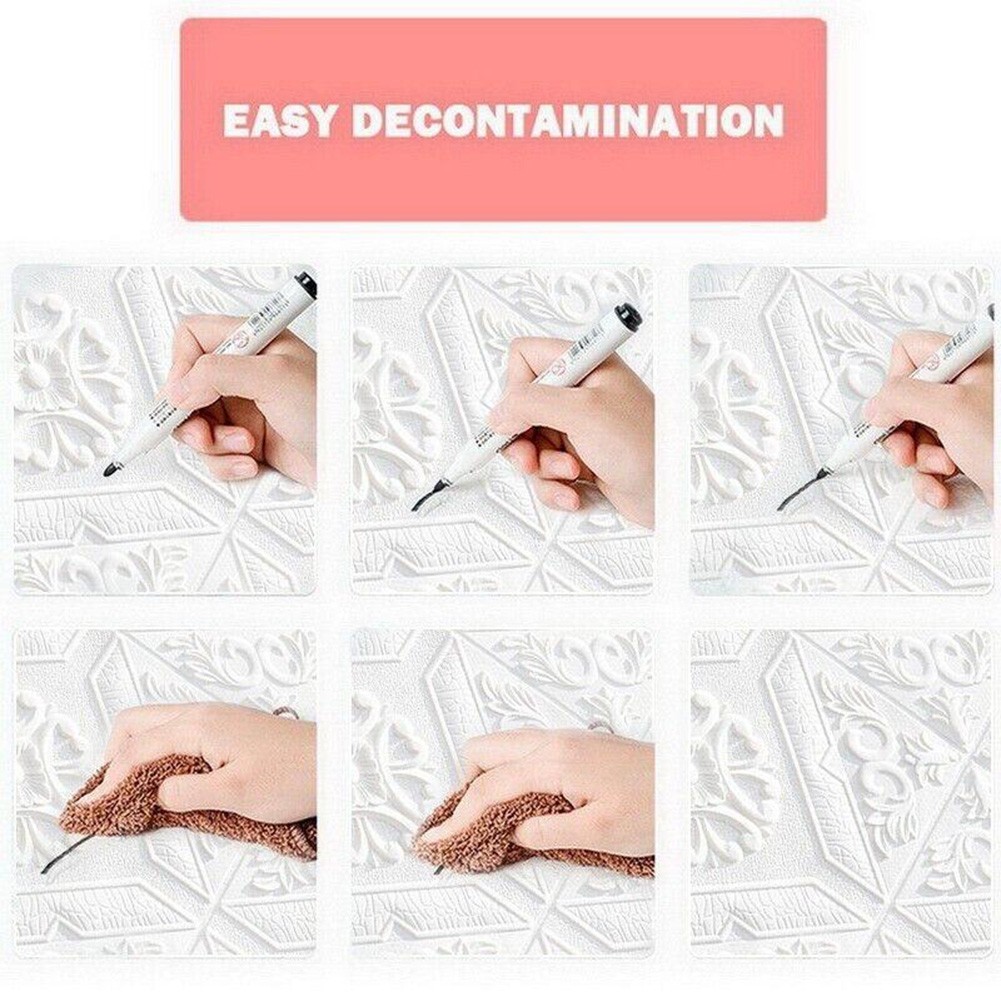 1/10pcs 3D Soft Foam Brick Texture Pattern Effect Wall Sticker Wall Decor 35cm