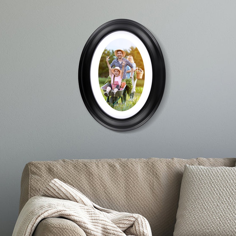 Decorative Frame Solid Wood Photo Office Oval Wooden Frames Picture