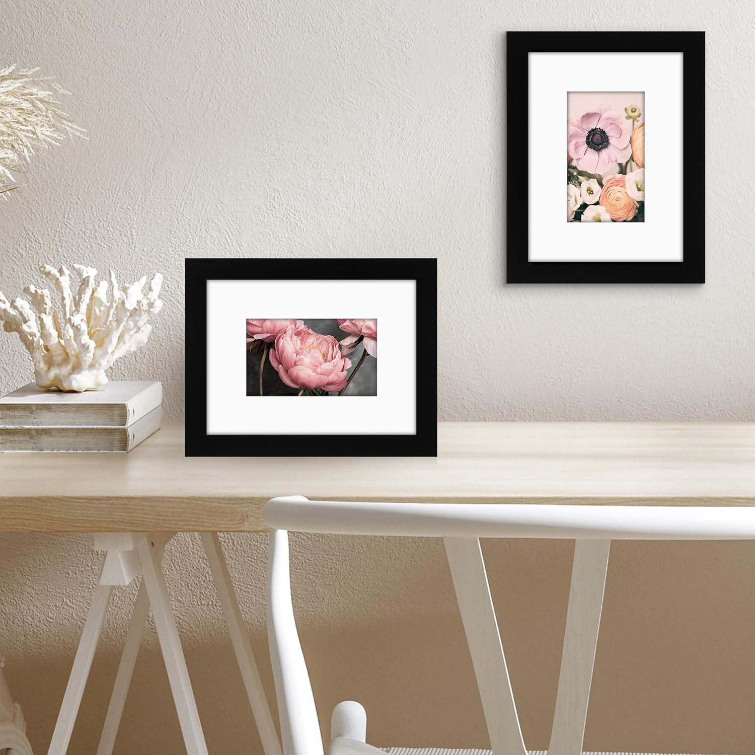 6X8 Picture Frame with Shatter-Resistant Glass – Use as 3X5 Frame with Mat or Di