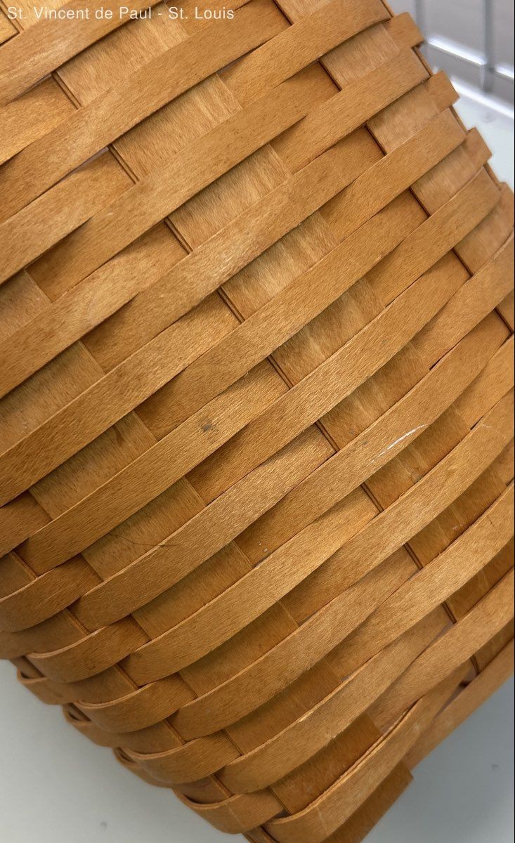 VTG 2001 LONGABERGER Odds & Ends / Step Basket W/ Protector Handwoven