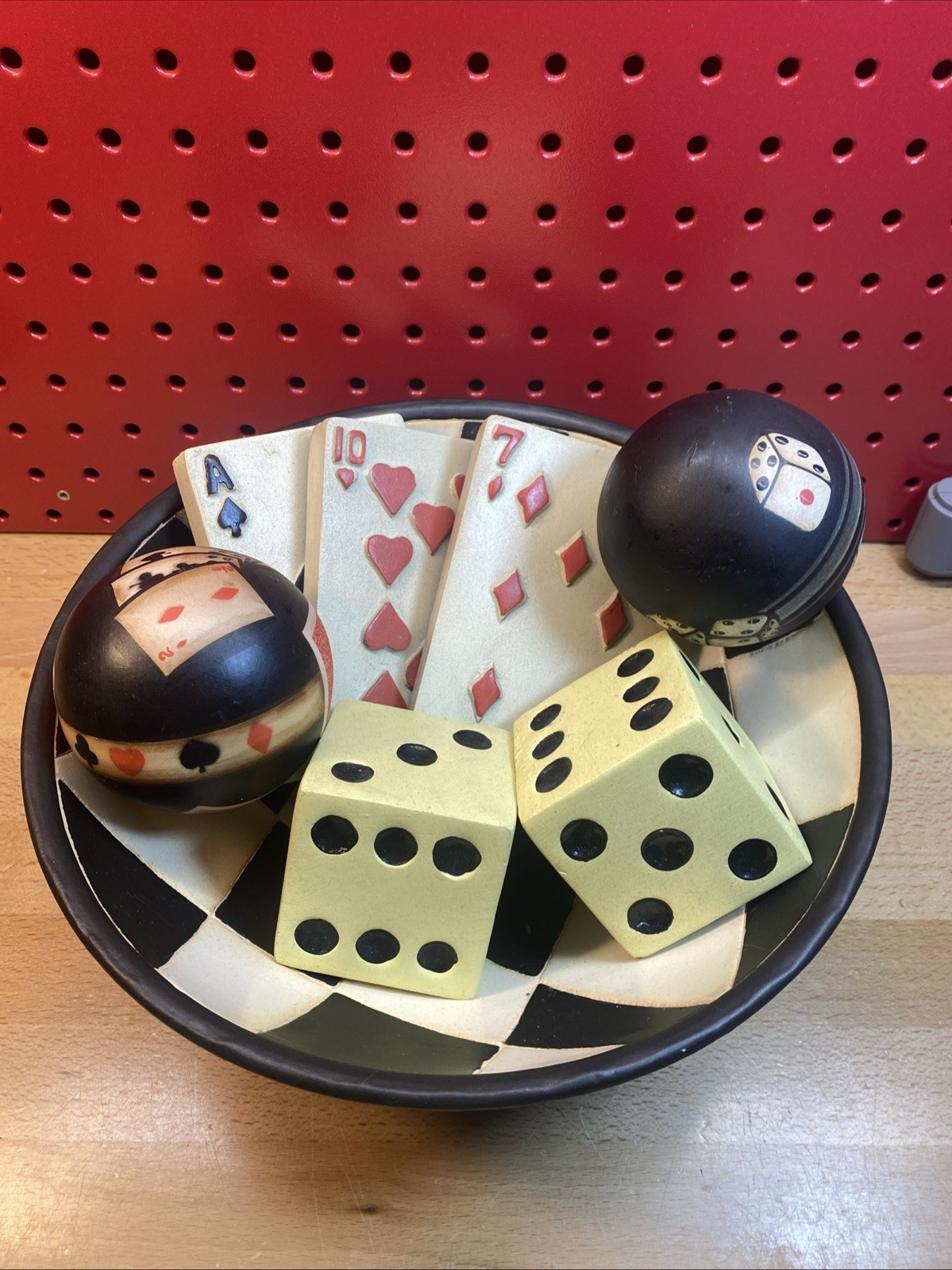 Decor Game Room – Playing Cards, Dice , Balls & Bowl for Gambling/Man Cave