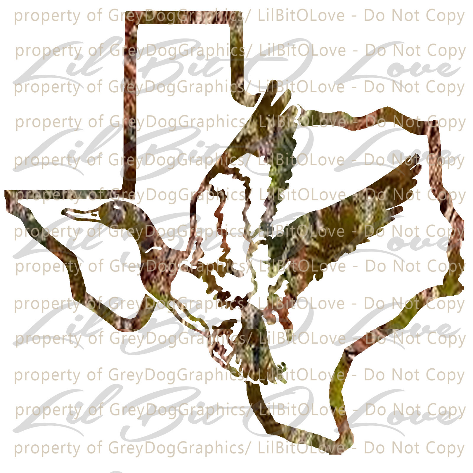 Camouflage Camo Texas Duck Hunter Hunting Vinyl Decal Sticker Fowl Drakes Car