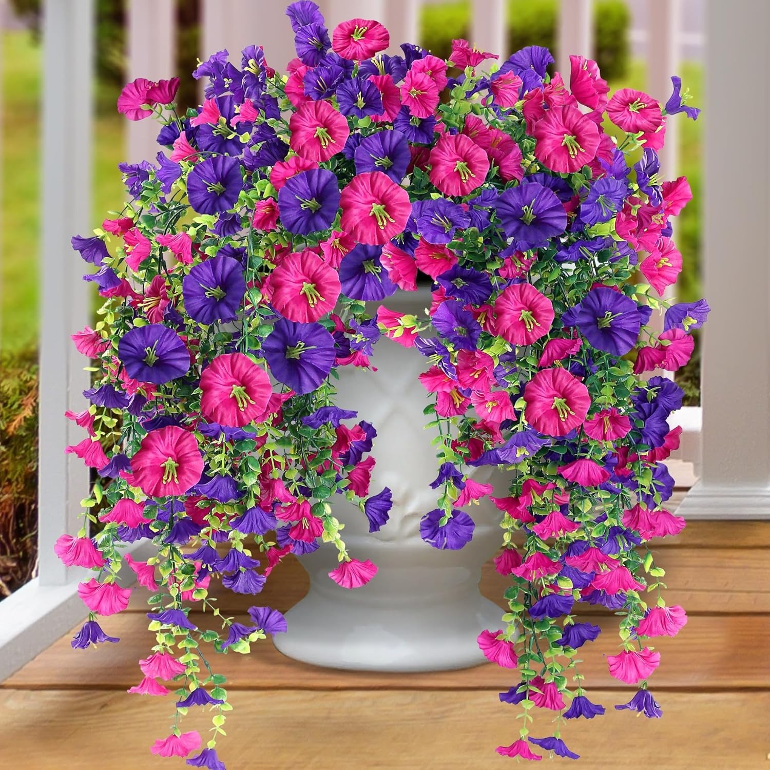 Artificial Fake Hanging Flowers Plants for Outdoor Outside Spring Summer Decorat