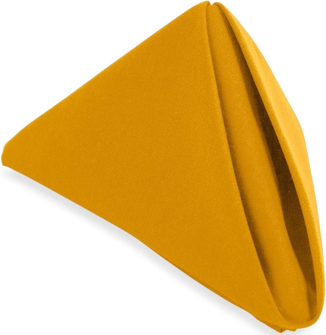 Gold Cloth Napkins – 300 Pack of 20” Large Dinner Table Linen – Easy Care and