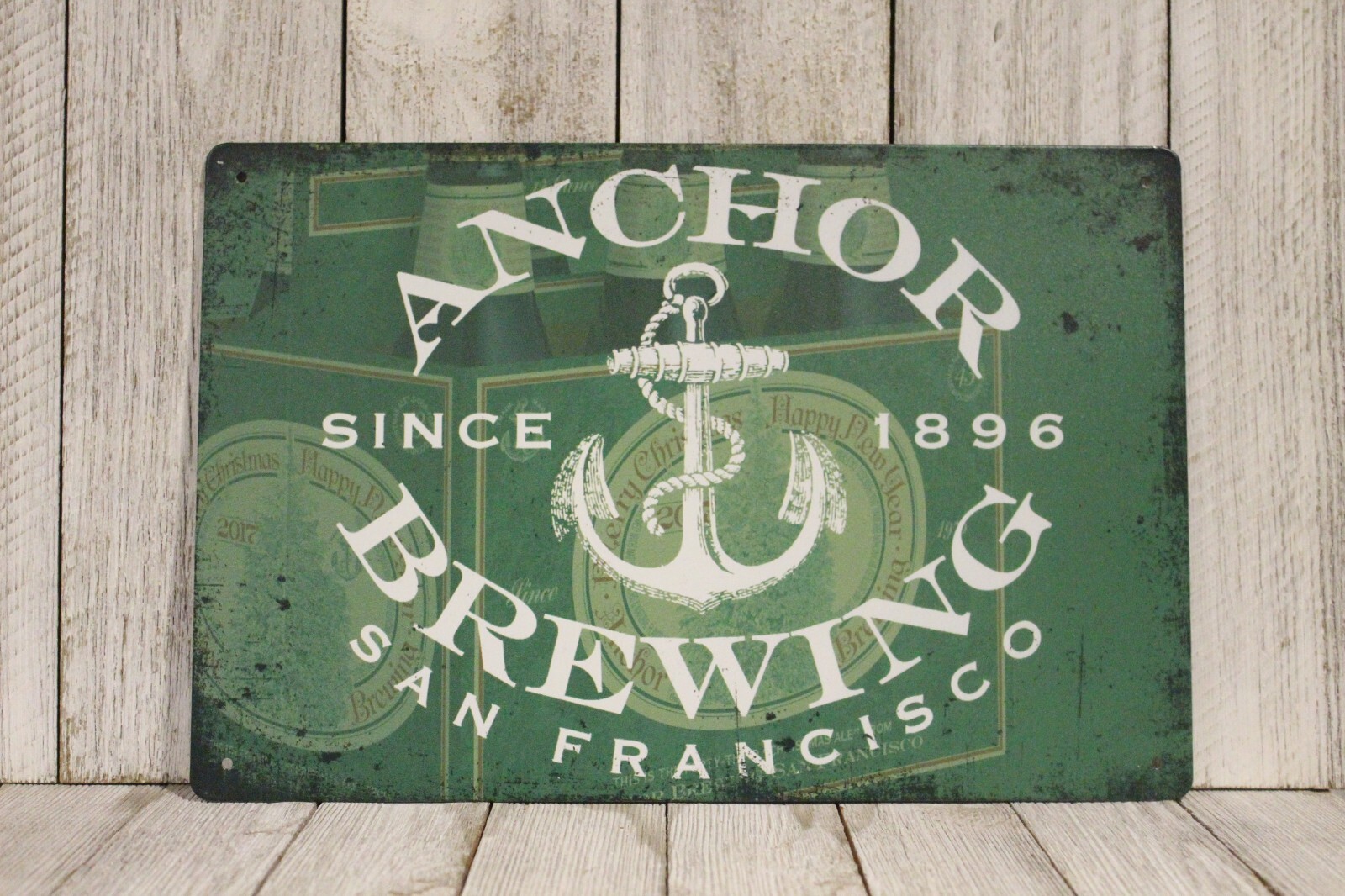 Anchor Brewing Tin Sign Metal San Francisco Beer Brewery Man Cave Irish Pub