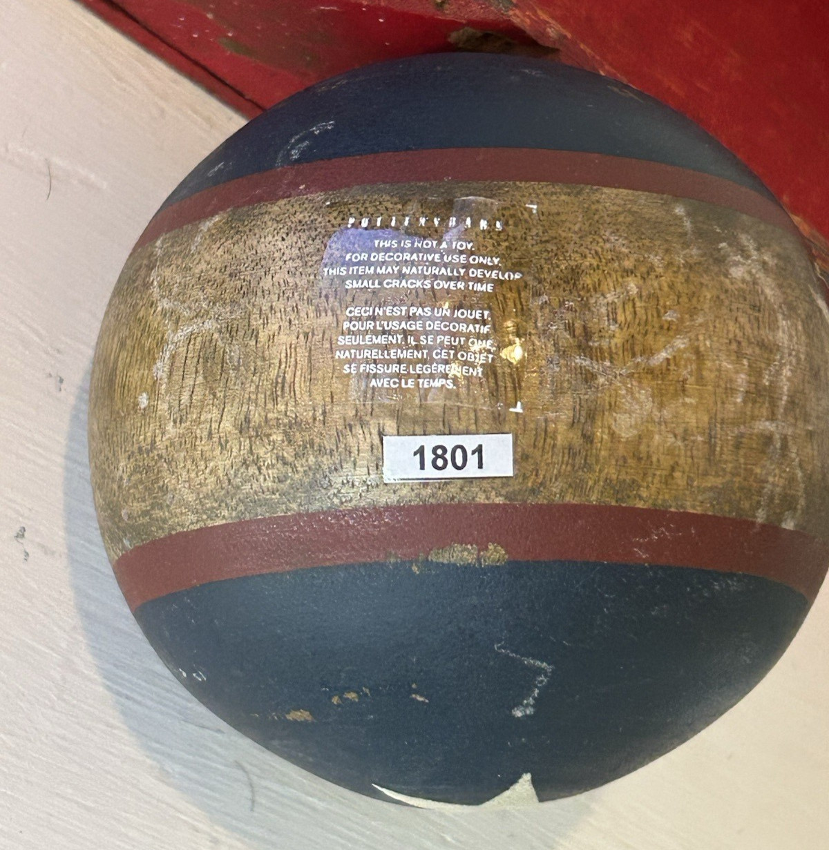 Pottery Barn Large Rustic Wooden Star 5&Prime; Bowling Ball
