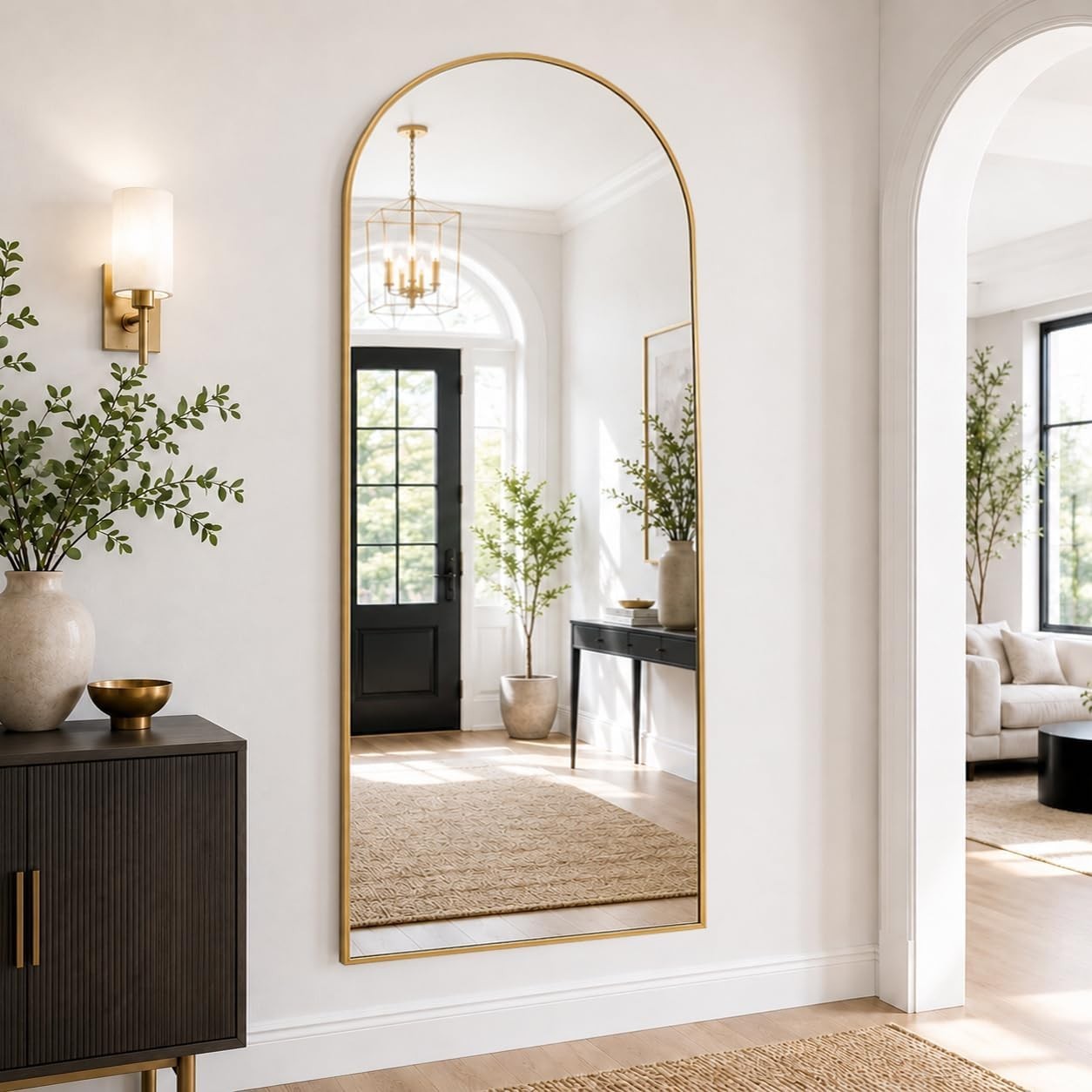 Mirror Full Length, 71&Prime;x26&Prime; Arched Full Length Mirror, Arch Mirror with Stand…