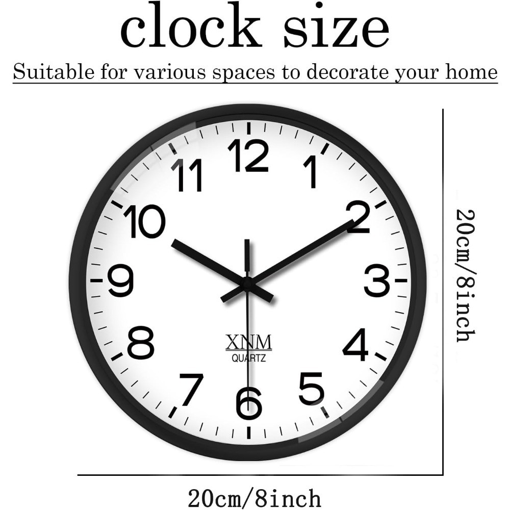 Small Silent Analog Wall Clock Modern Minimalist Battery Operated for Living