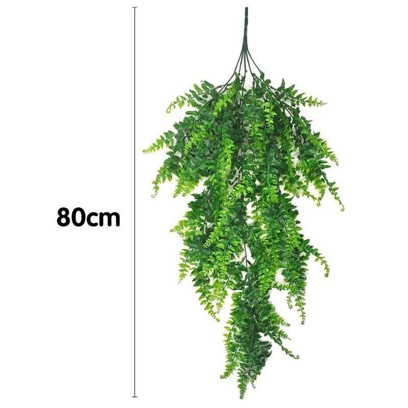 2Pcs Set Artificial Plants Vines Boston Fern Persian Rattan Greenery Fake Ferns