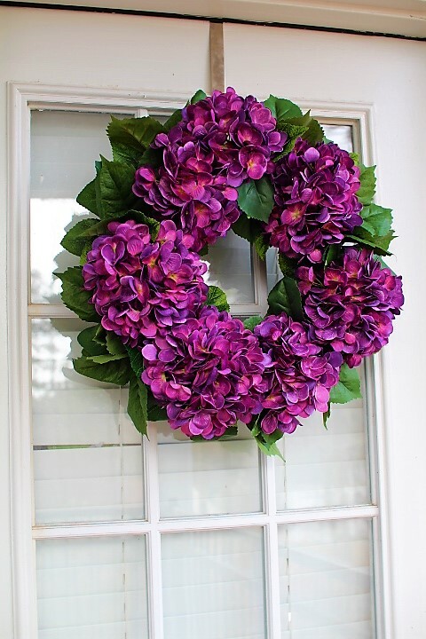 20 in Hydrangea wreath, Spring wreath , Summer wreath ,Hydrangea Purple wreath