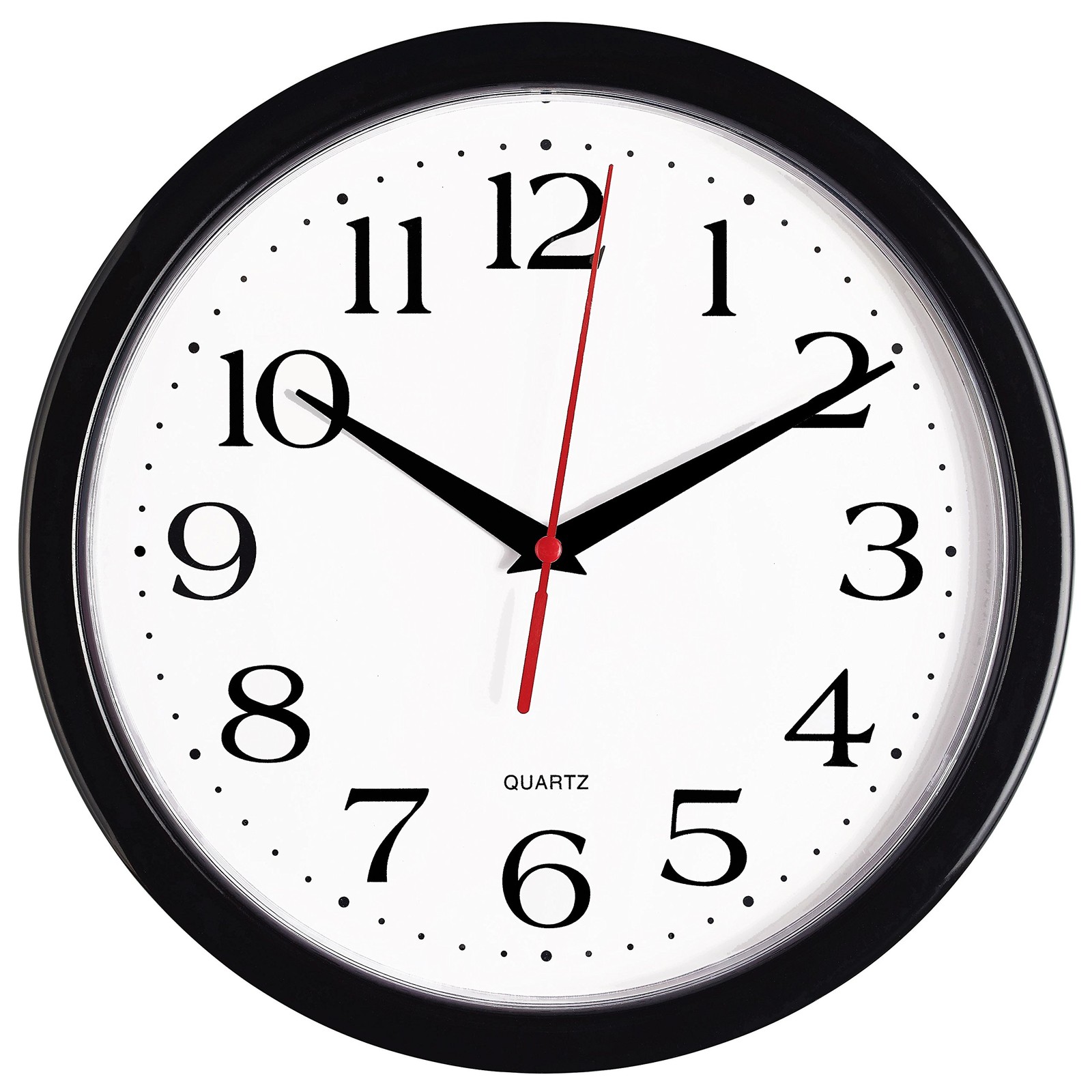 Bernhard Products Black Wall Clock Silent Non Ticking 10 Inch 10 Inch,