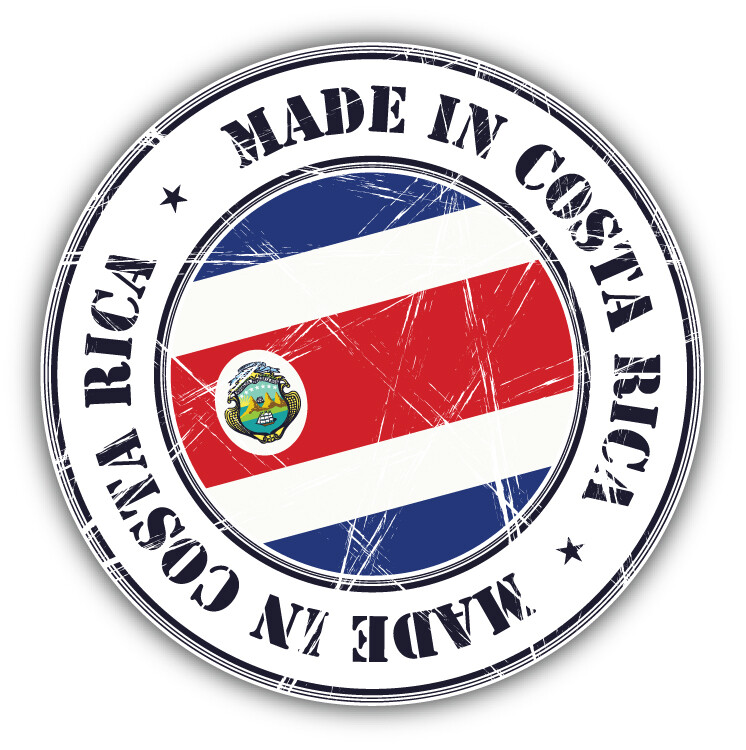 Made In Costa Rica Grunge Flag Stamp Car Bumper Sticker Decal