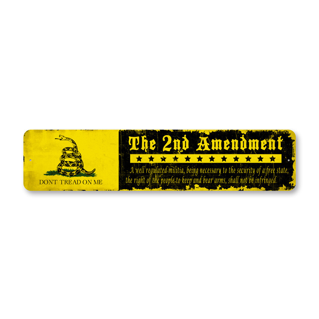 2nd Amendment Vintage Metal Sign Pro-gun Wall Art Warning Firearms Defense Owner