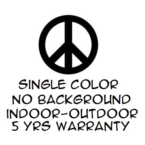 Peace Sign Sticker Vinyl Decal – Love Symbol Car Window Bumper Hippie 1&Prime; to 10&Prime;