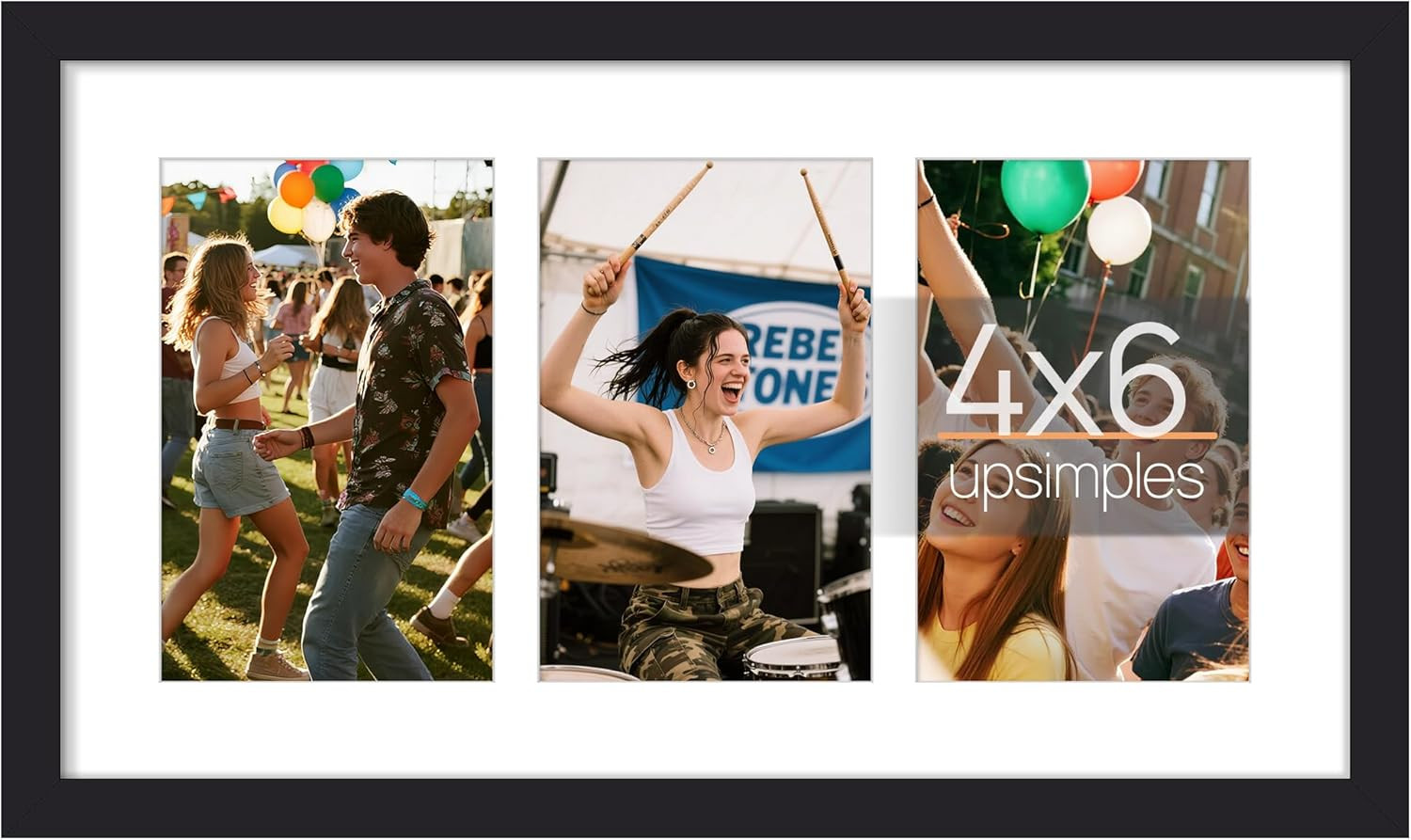 8×14 Collage Picture Frame for 3, 4×6 Photos with Mat or 8×14 Inches without Mat