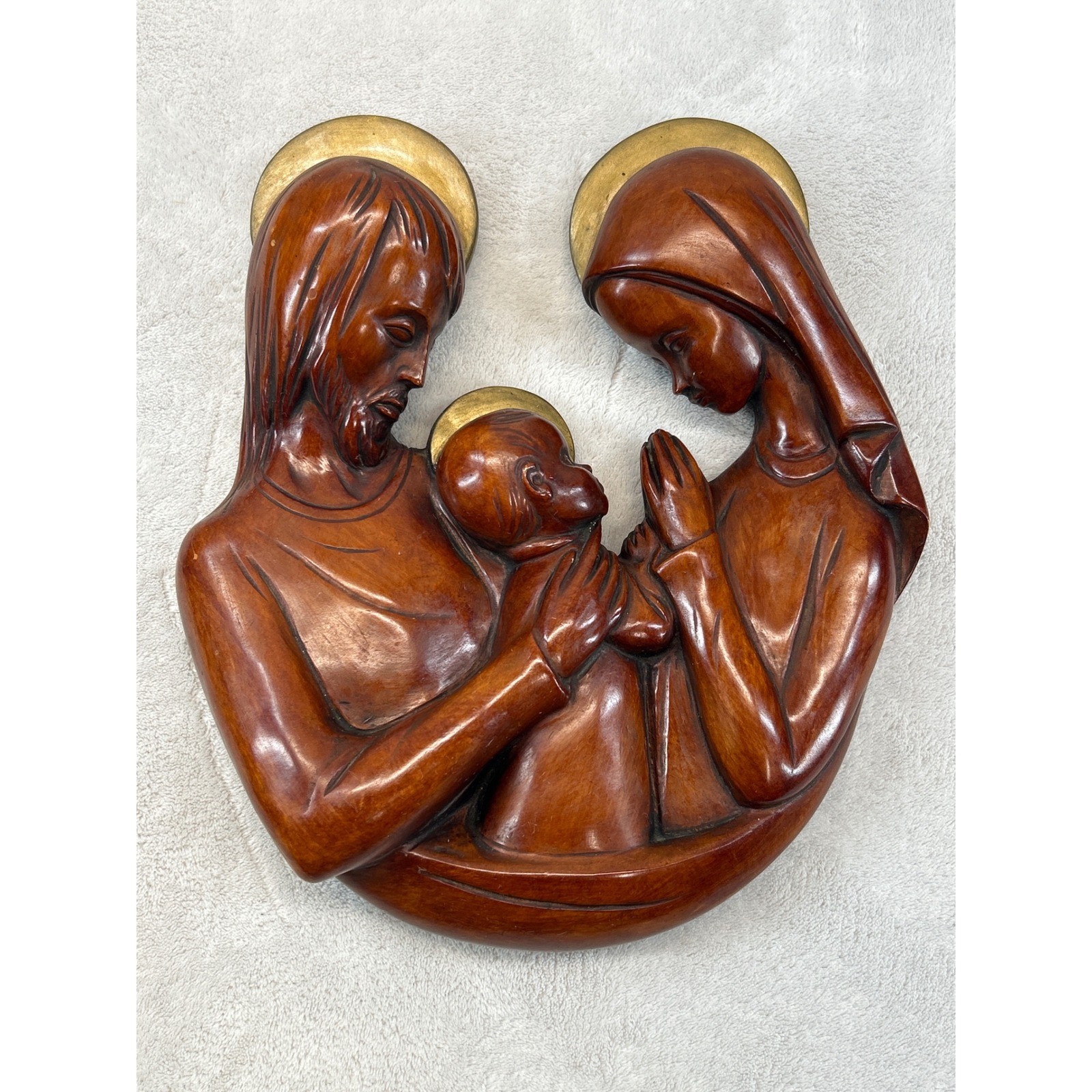 Goldscheider Achitat Holy Family Nativity Wall Plaque Stoneware MCM Germany
