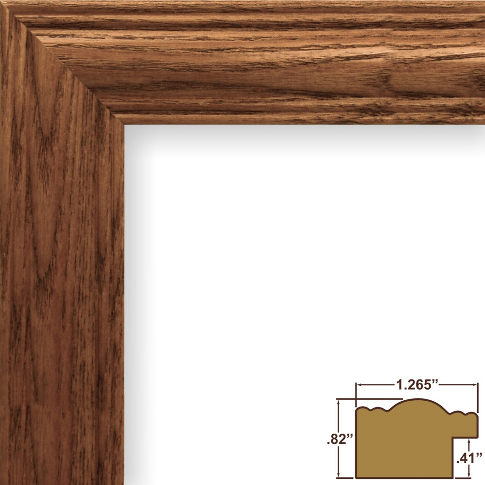 Craig Frames Wiltshire 440, 1.25&Prime; Mission Oak Brown Stain Wood Frame With a Mat